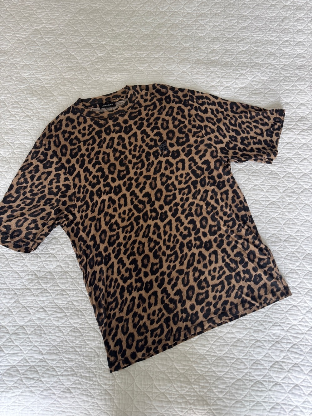 Anine Bing Leopard Print Avi Tshirt